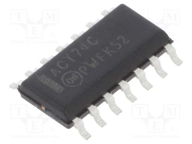 Ic: Digital; Multivibr.Biestável D; Ch: 2; Act; Smd; So14