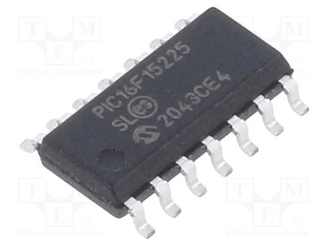 IC: microcontrolador PIC, 14kB, 32MHz, 1,8&divide;5,5VDC.