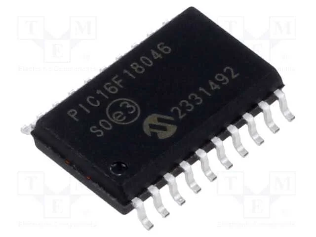 IC: microcontrolador PIC, 28kB, 32MHz, EUSART,I2C.