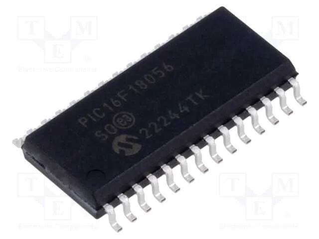 IC: microcontrolador PIC, 28kB, ADC,DAC,EUSART,I2.