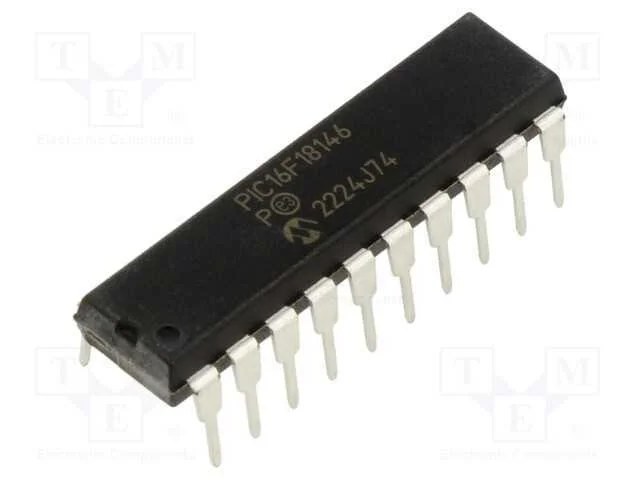 IC: microcontrolador PIC, 28kB, ADC,DAC,EUSART,I2.