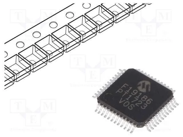 IC: microcontrolador PIC, 28kB, 32MHz, I2C,SPI,UA.