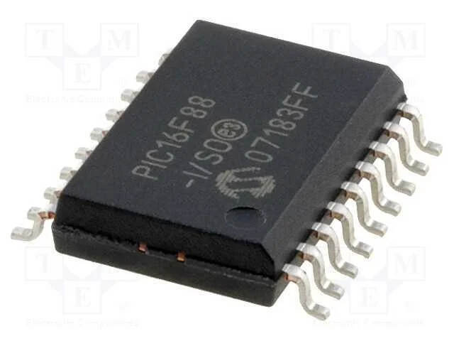 IC: microcontrolador PIC, 7kB, 20MHz, A/E/USART,S.