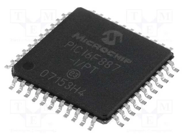 IC: microcontrolador PIC, 14kB, 20MHz, 2&divide;5,5VDC, .