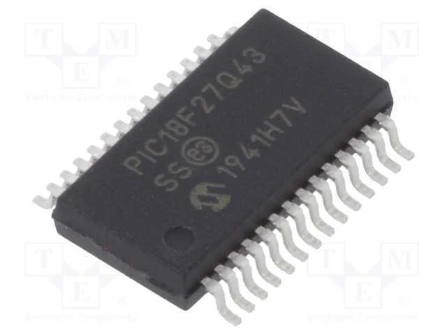 IC: microcontrolador PIC, 128kB, 64MHz, 1,8&divide;5,5VD.