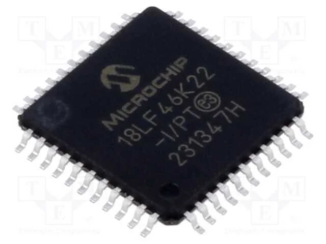 IC: microcontrolador PIC, 64MHz, 1,8&divide;3,6VDC, SMD,.