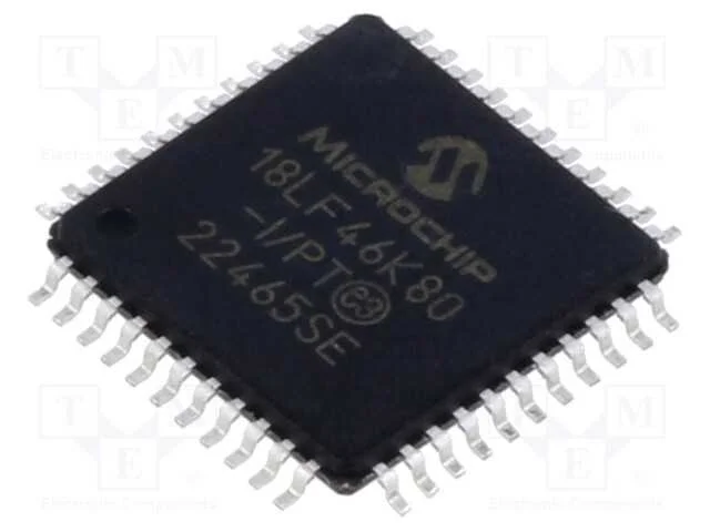 IC: microcontrolador PIC, 64MHz, 1,8&divide;3,6VDC, SMD,.