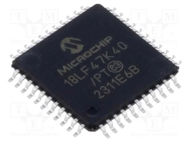 IC: microcontrolador PIC, 64MHz, 1,8&divide;3,6VDC, SMD,.
