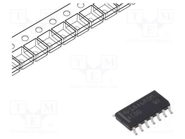 IC: digital, NAND, Ch: 4, IN: 2, CMOS, SMD, SO14,.