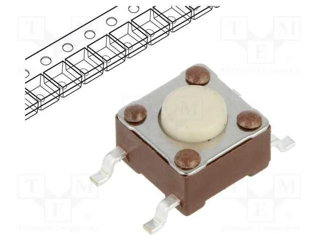 Microinterruptor Tact; Spst-No; Pos: 2; 0,05a/24vdc; Smt; 2,6n