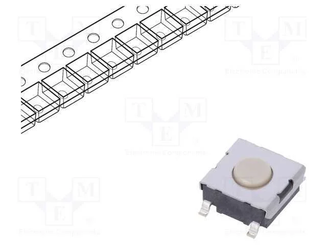 Microinterruptor TACT, SPST-NO, Pos: 2, 0,05A/24V.