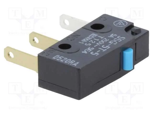 Microinterruptor Snap Action; 5a/125vac; Sem Alavanca; Spdt