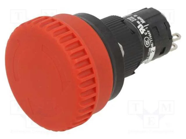 Interruptor: de Segurança; 16mm; Pos.Estáv: 2; Nc X2; Vermelho
