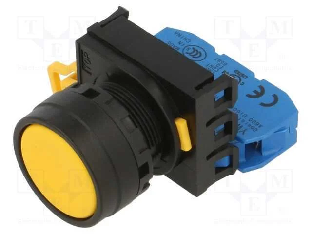 Interruptor: de Pressão; 22mm; Pos.Estáv: 2; No; Amarelo; Não Disp.