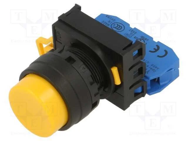 Interruptor: de Pressão; 22mm; Pos.Estáv: 2; No; Amarelo; Não Disp.