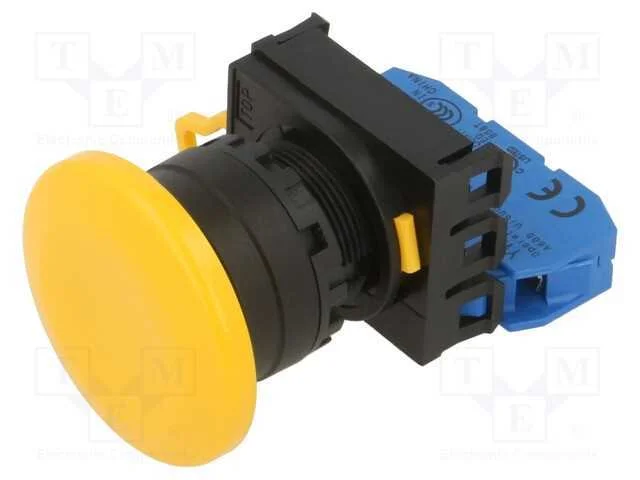 Interruptor: de Pressão; 22mm; Pos.Estáv: 2; No; Amarelo; Não Disp.