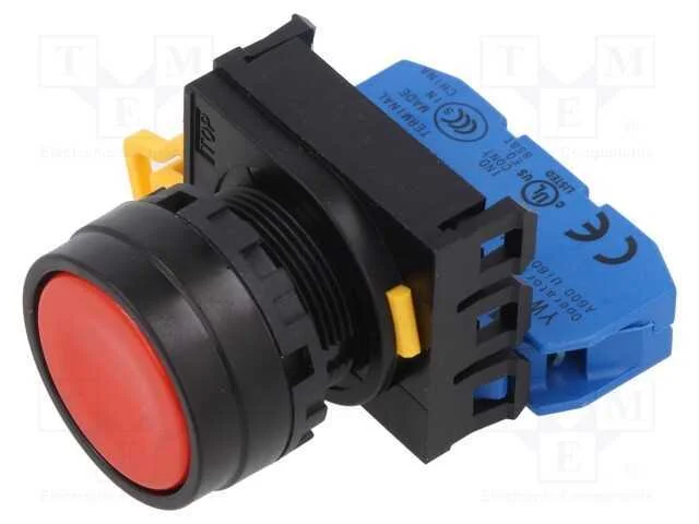 Interruptor: de Pressão; 22mm; Pos.Estáv: 1; No; Vermelho; Ip65