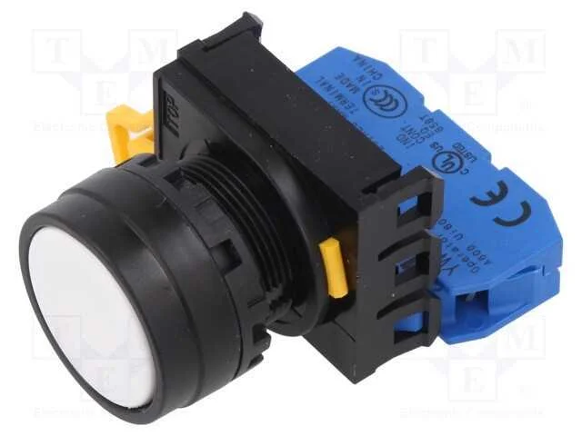 Interruptor: de Pressão; 22mm; Pos.Estáv: 1; No; Branco; Não Disp.