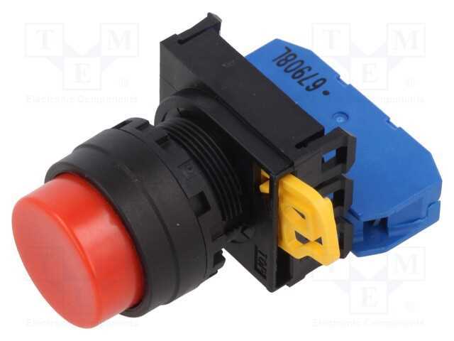 Interruptor: de Pressão; 22mm; Pos.Estáv: 1; No; Vermelho; Ip65