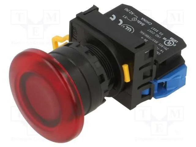Interruptor: de Pressão; 22mm; Pos.Estáv: 1; No; Vermelho; Led; Ip65