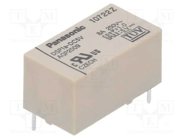 Relé: eletromagnético, SPST-NO, Ubobina: 5VDC, Ic.