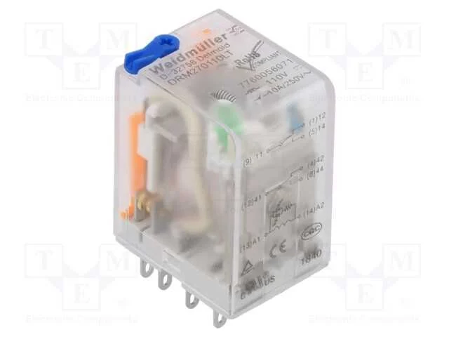 Relé: eletromagnético, DPDT, 110VDC, Icontactos m.