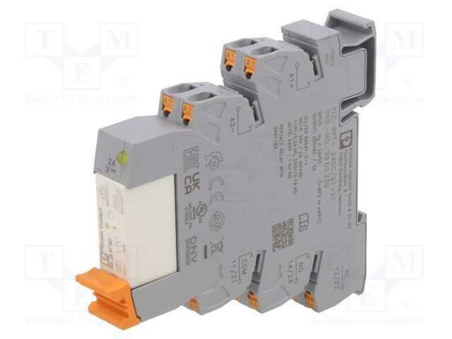 Relé: interface, DPDT, Ubobina: 24VDC, 6A, 6A/250.