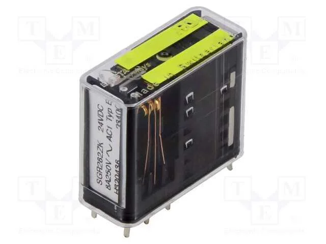 Relé: eletromagnético, DPDT, Ubobina: 24VDC, 6A, .