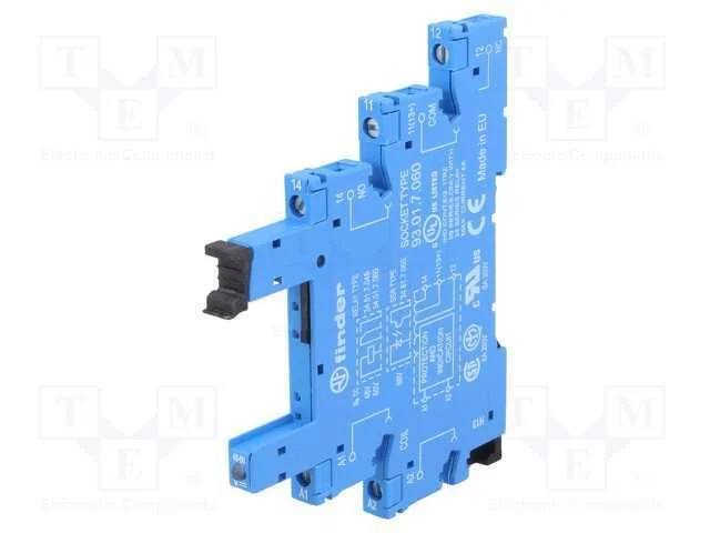 Base, PIN: 5, 6A, 250VAC, para trilho DIN, termin.