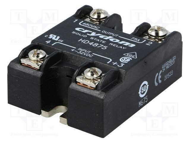 Relé: semicondutores, Ucoma: 4÷32VDC, 75A, 48÷530.