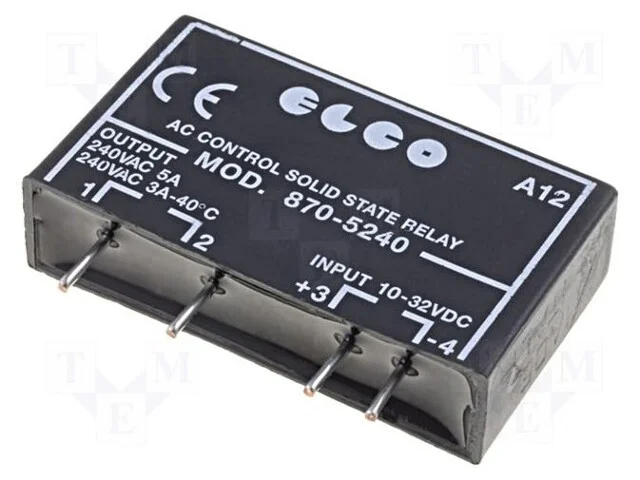 Relé: Semicondutores; Spst-No; Ucoma: 10÷32vdc; 5a; 12÷275vac
