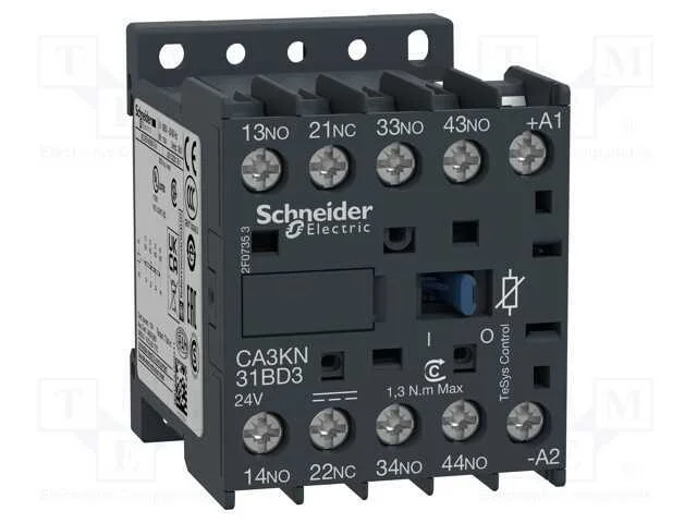 Contator: 4-De Polo; Nc + No X3; 24vdc; 10a; Tesys D; W: 45mm