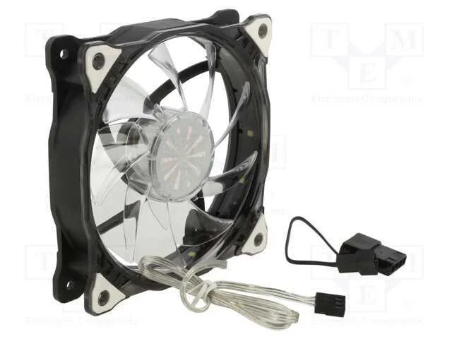 Ventilador: Dc; Transversal; 12vdc; 120x120x25mm; 23,2dba; Branca