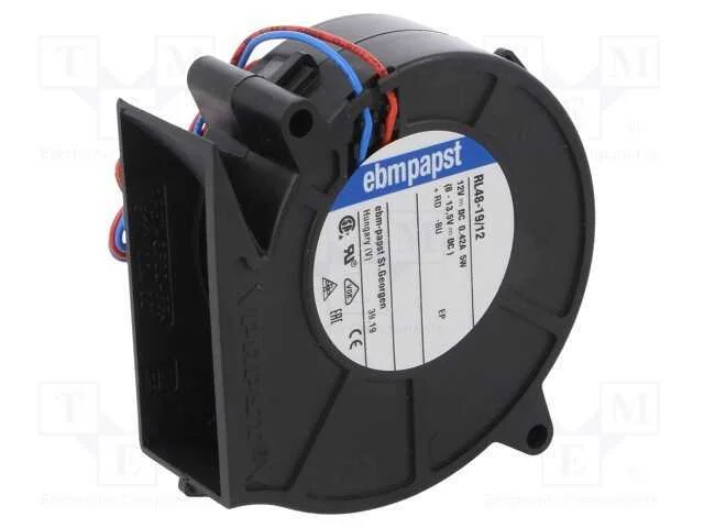 Ventilador: Dc; Blower; 12vdc; 75x75x27mm; 28m3/H; 51dba; Esférico