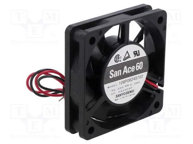 Ventilador: DC, transversal, 24VDC, 60x60x15mm, 2.
