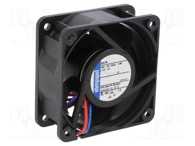 Ventilador: DC, transversal, 24VDC, 60x60x25mm, 3.