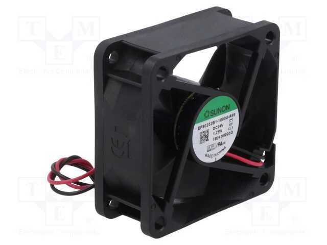 Ventilador: DC, transversal, 24VDC, 60x60x25mm, 3.