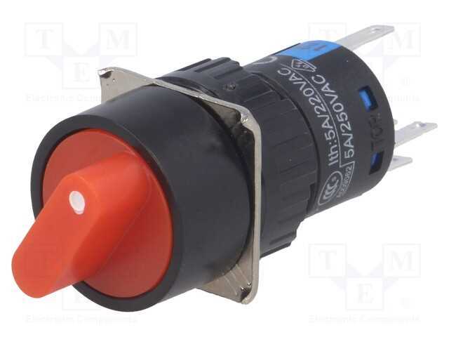 Interruptor: Giratório; Pos: 2; Spdt; 3a/220vac; 2a/24vdc; -20÷55°c