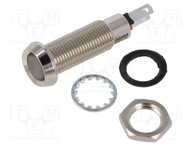 Luz Indicadora: Led; C&ocirc;ncavo; Verde; 5&divide;6vdc; &Oslash;8,1mm; Ip67; Lat&atilde;o