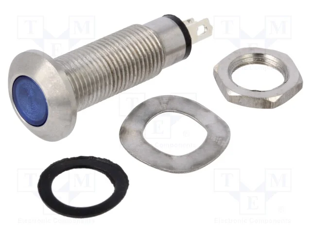 Luz indicadora: LED, plana, azul, 12÷28VDC, 12÷28.