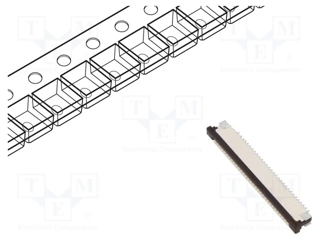 Conector: Ffc/Fpc; Horizontais; Pin: 30; Zif; Smt; 50v; 0,4a; H: 2,5mm