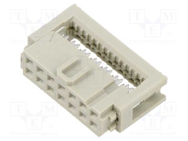 Ficha; Idc; Fêmea; Pin: 14; para Fita; 1,27mm; R. Contatos: 2,54mm
