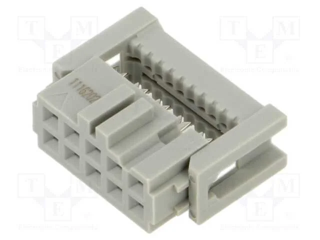Ficha; Idc; Fêmea; Pin: 10; Idc; para Fita; 1,27mm; Dourado; 2,5a