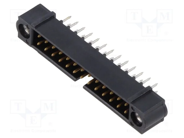 13+13 Pos. Male Dil Vertical Throughboard Conn. Jackscrews