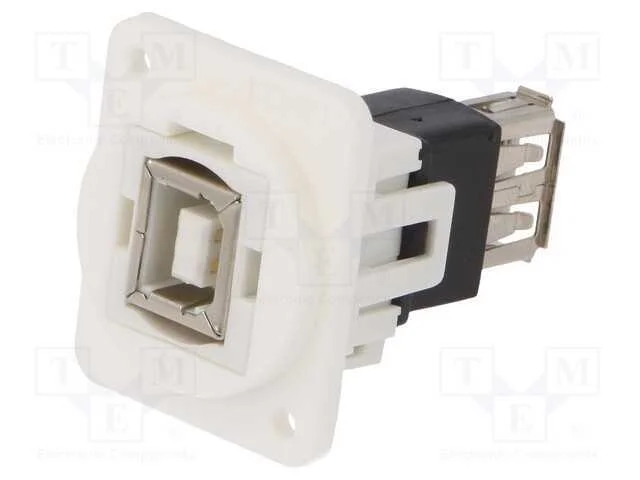 Conector; Usb a Tomada,Usb B Tomada; Ft; Usb 2.0; Plástico