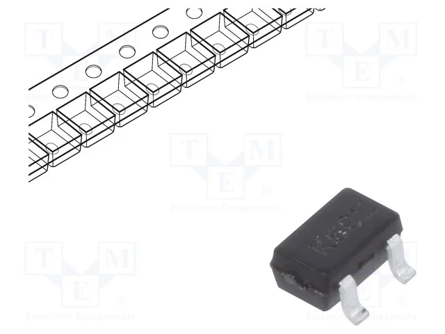 Transístor: NPN, bipolar, 45V, 0,5A, 200mW, SOT323