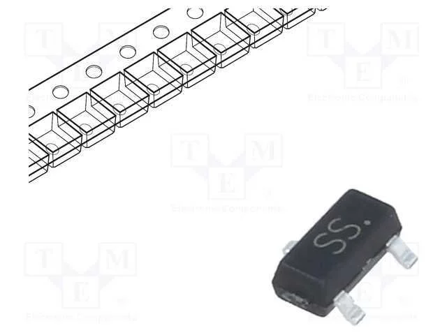 Transístor: N-MOSFET, unipolar, 50V, 0,22A, 0,35W.