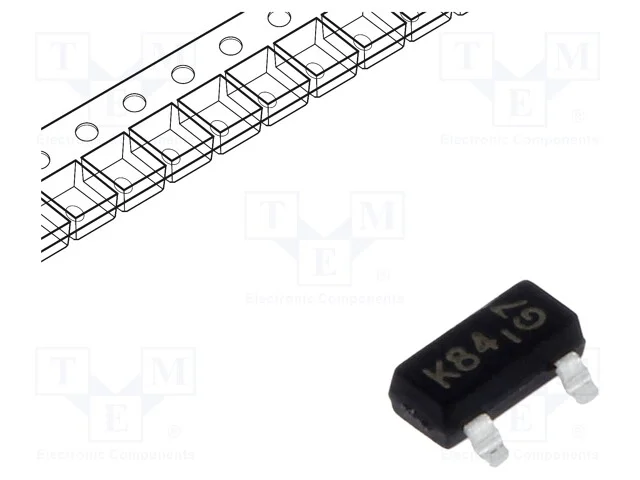 Transístor: P-MOSFET, unipolar, -50V, -0,13A, Idm.
