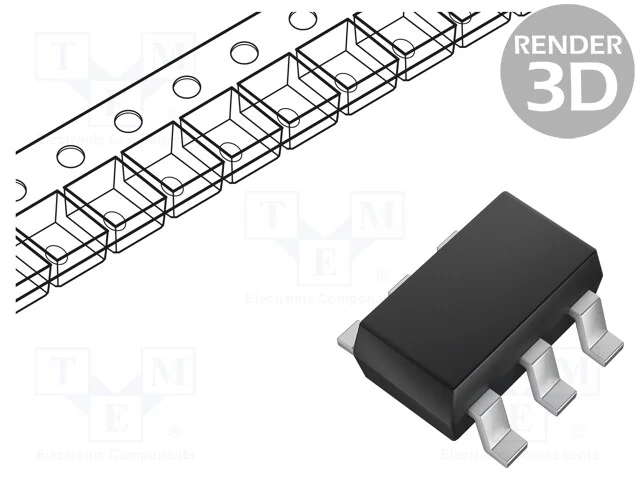 Transístor: NPN x2, bipolar, BRT, 50V, 70mA, 200m.