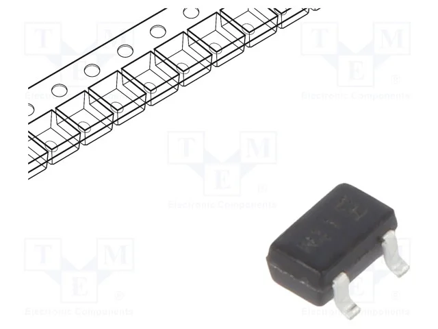 Transístor: NPN, bipolar, BRT, 50V, 0,1A, 200mW, .